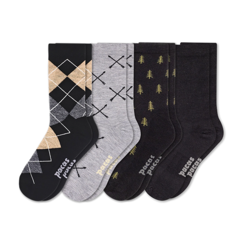 4 Pack - Men's Light-Weight Crew Pacas Socks