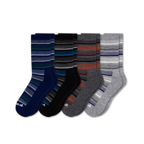 4 Pack - Men's Light-Weight Crew Pacas Socks