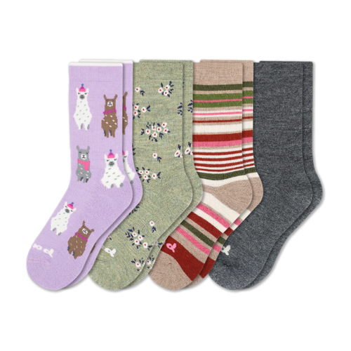 4 Pack - Women's Crew Pacas Socks