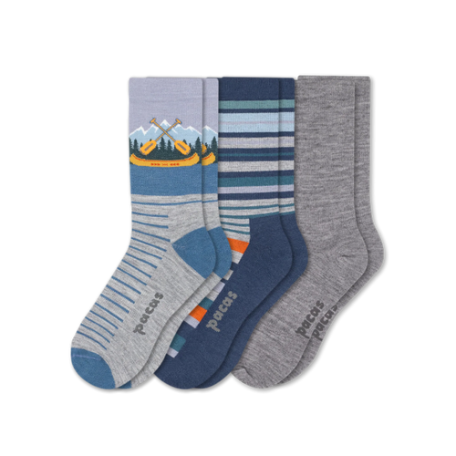 3 Pack - Men's Light-Weight Crew Pacas Socks