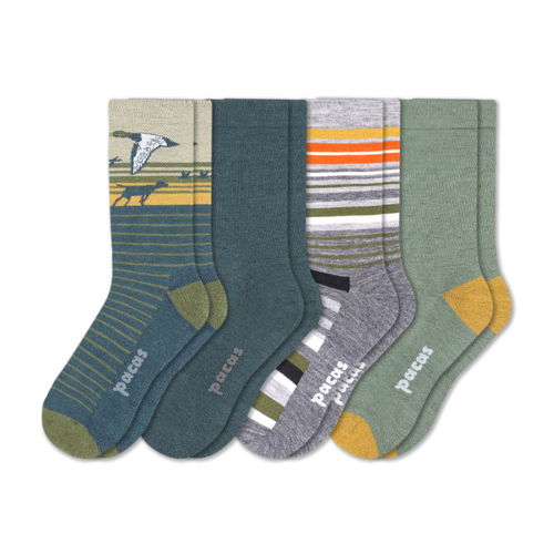 4 Pack - Men's Light-Weight Crew Pacas Socks
