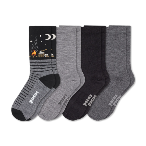 4 Pack - Men's Light-Weight Crew Pacas Socks