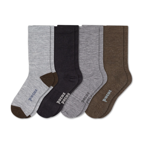 4 Pack - Men's Light-Weight Crew Pacas Socks