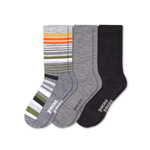 3 Pack - Men's Light-Weight Crew Pacas Socks