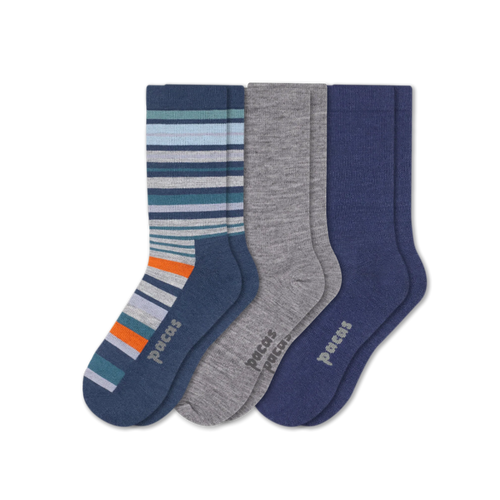 3 Pack - Men's Light-Weight Crew Pacas Socks