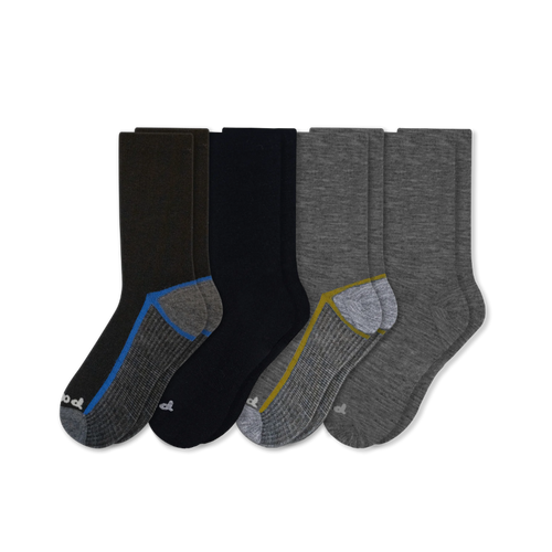 4 Pack - Men's Light-Weight Crew Pacas Socks