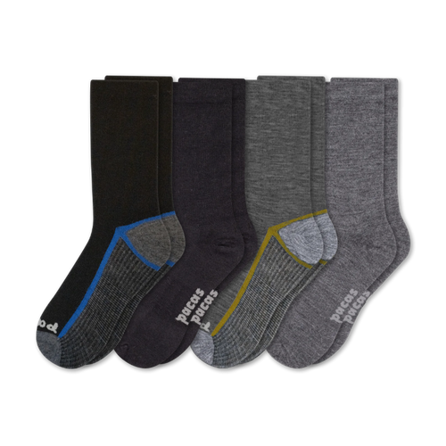 4 Pack - Men's Light-Weight Crew Pacas Socks