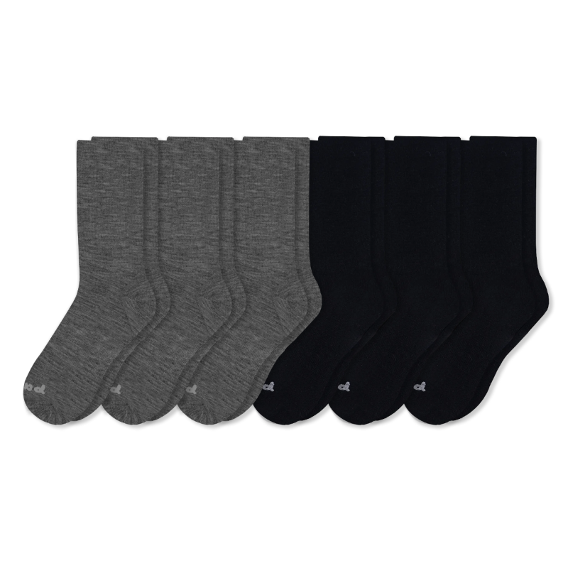 6 Pack - Men's Light-Weight Crew Pacas Socks