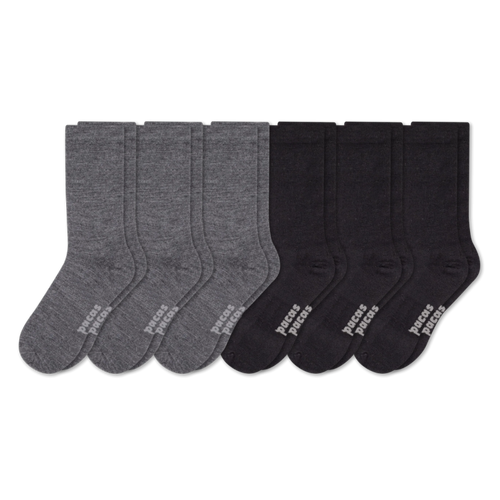 6 Pack - Men's Light-Weight Crew Pacas Socks