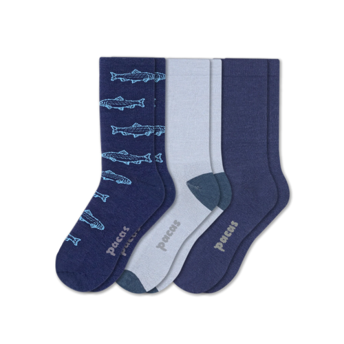 3 Pack - Men's Light-Weight Crew Pacas Socks