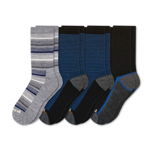 4 Pack - Men's Light-Weight Crew Pacas Socks