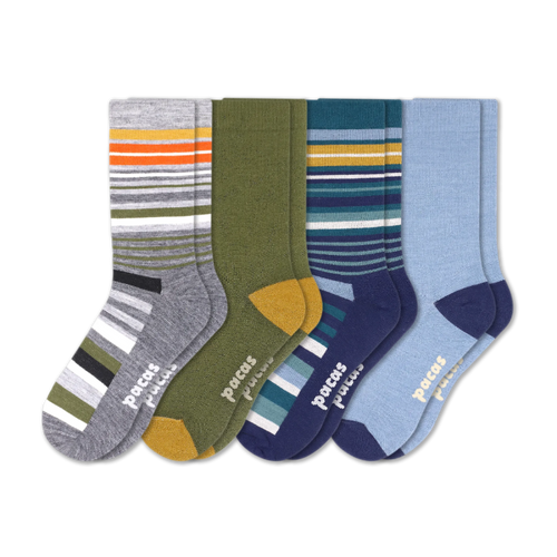 4 Pack - Men's Light-Weight Crew Pacas Socks