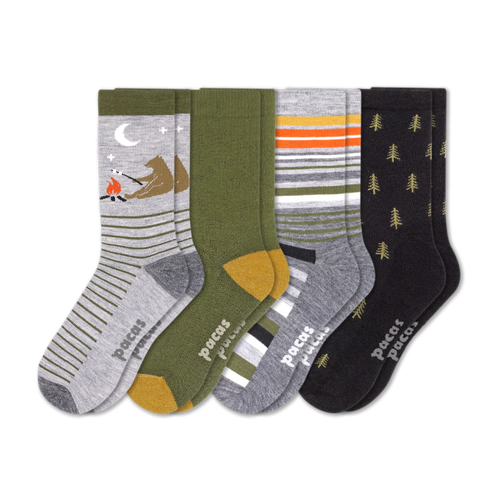 4 Pack - Men's Light-Weight Crew Pacas Socks