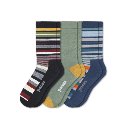 3 Pack - Men's Light-Weight Crew Pacas Socks