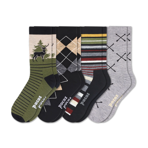 4 Pack - Men's Light-Weight Crew Pacas Socks