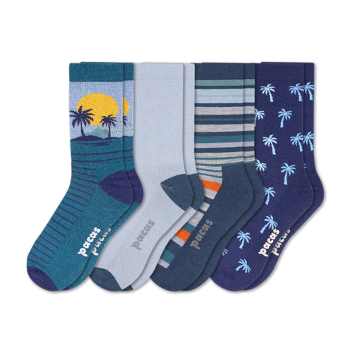 4 Pack - Men's Light-Weight Crew Pacas Socks