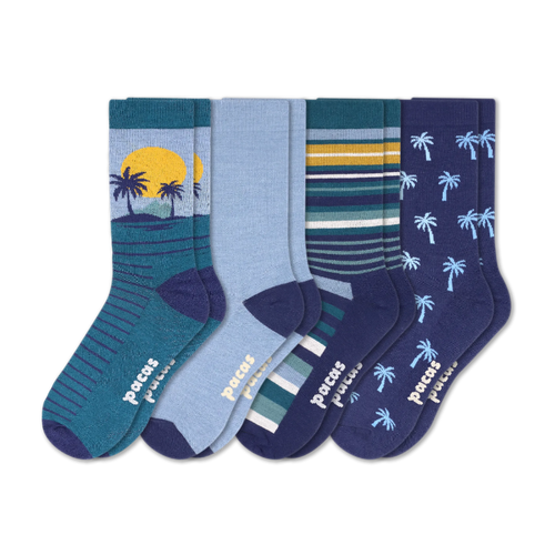 4 Pack - Men's Light-Weight Crew Pacas Socks