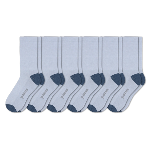 6 Pack - Men's Light-Weight Crew Pacas Socks