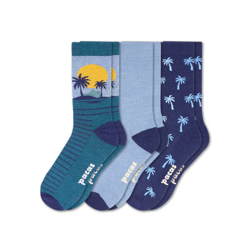 3 Pack - Men's Light-Weight Crew Pacas Socks