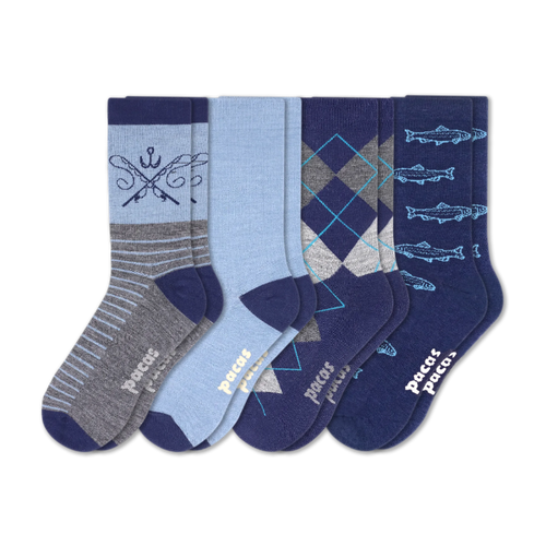 4 Pack - Men's Light-Weight Crew Pacas Socks