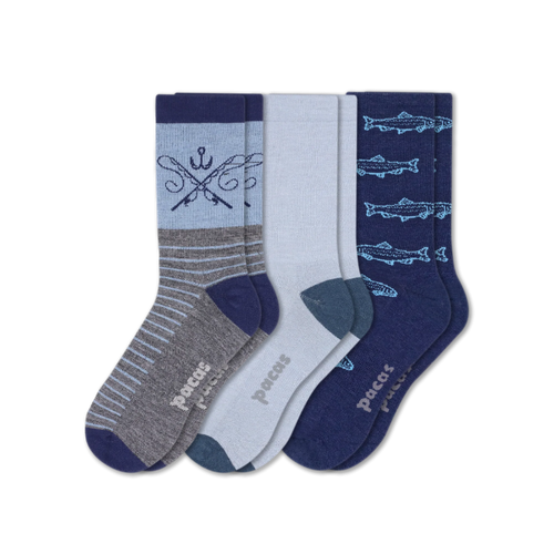 3 Pack - Men's Light-Weight Crew Pacas Socks