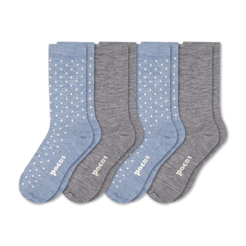 4 Pack - Women's Light-Weight Crew Pacas Socks
