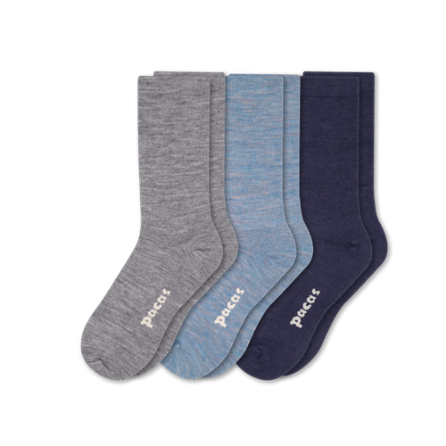 3 Pack - Women's Light-Weight Crew Pacas Socks