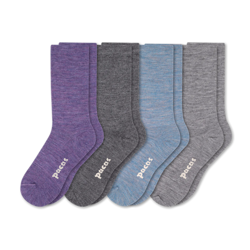 4 Pack - Women's Light-Weight Crew Pacas Socks