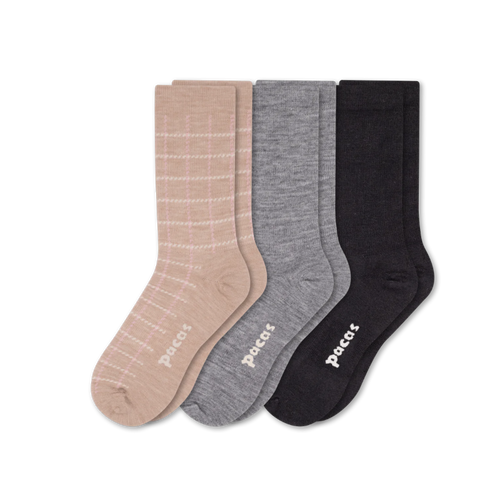 3 Pack - Women's Light-Weight Crew Pacas Socks