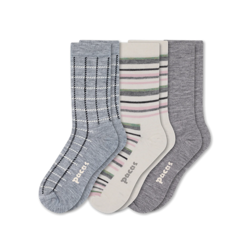 3 Pack - Women's Light-Weight Crew Pacas Socks