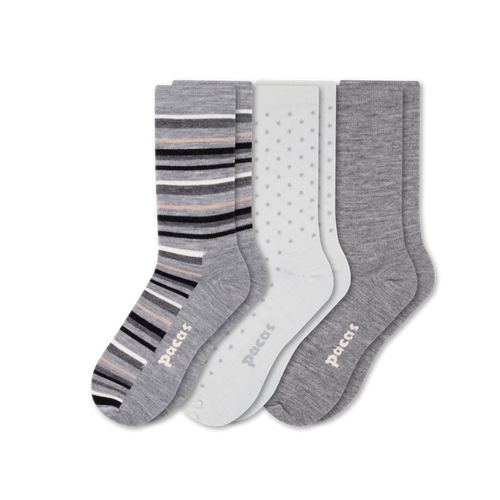 3 Pack - Women's Light-Weight Crew Pacas Socks