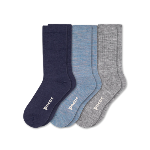 3 Pack - Women's Light-Weight Crew Pacas Socks