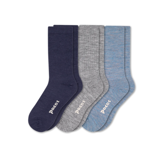 3 Pack - Women's Light-Weight Crew Pacas Socks