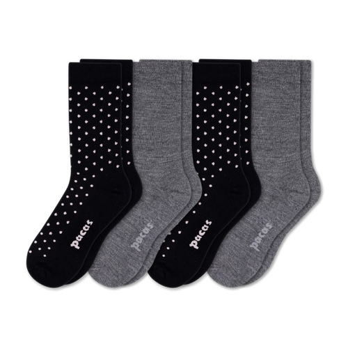 4 Pack - Women's Light-Weight Crew Pacas Socks
