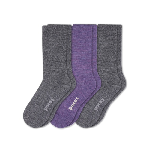 3 Pack - Women's Light-Weight Crew Pacas Socks