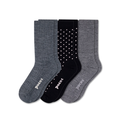 3 Pack - Women's Light-Weight Crew Pacas Socks