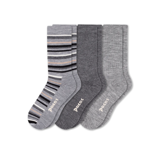 3 Pack - Women's Light-Weight Crew Pacas Socks