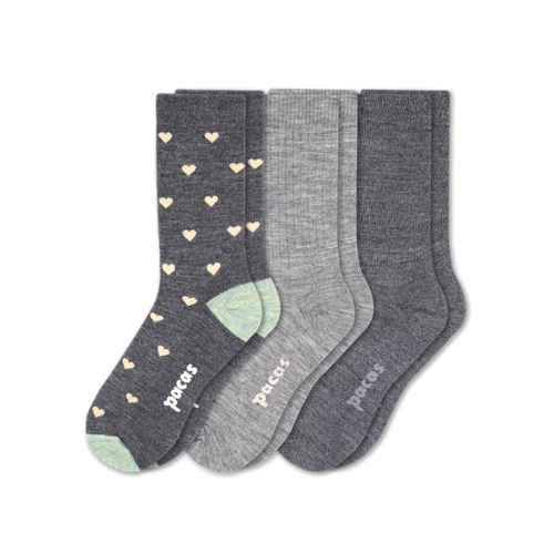 3 Pack - Women's Light-Weight Crew Pacas Socks