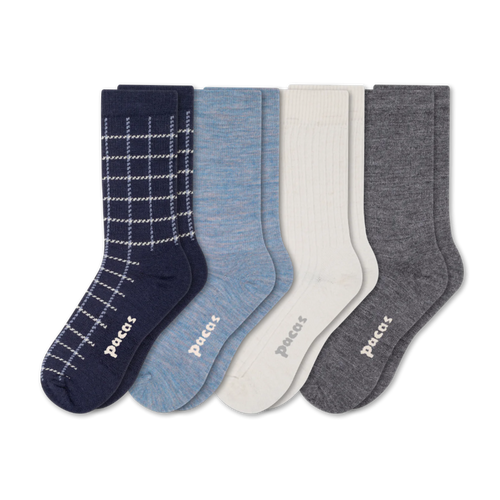 4 Pack - Women's Light-Weight Crew Pacas Socks