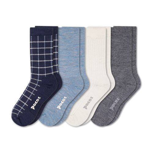 4 Pack - Women's Light-Weight Crew Pacas Socks