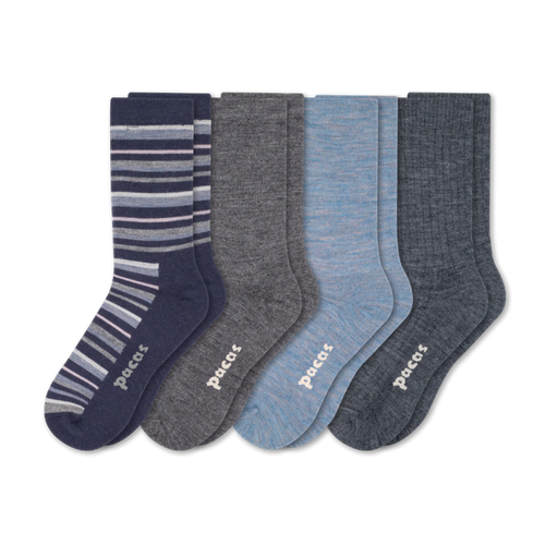 4 Pack - Women's Light-Weight Crew Pacas Socks