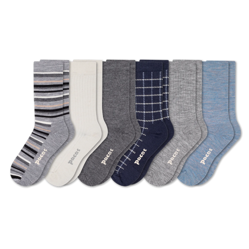 6 Pack - Women's Light-Weight Crew Pacas Socks