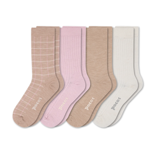 4 Pack - Women's Light-Weight Crew Pacas Socks