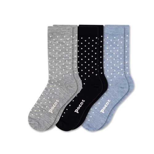 3 Pack - Women's Light-Weight Crew Pacas Socks