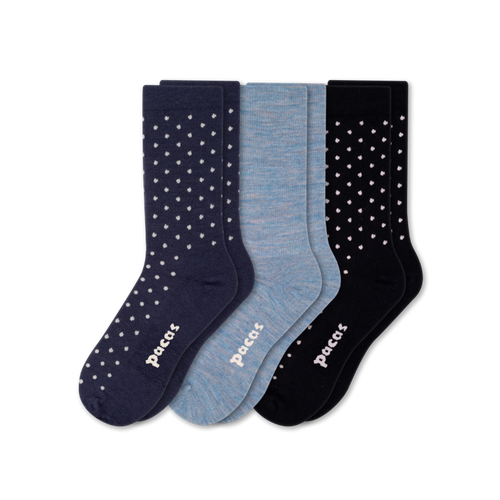 3 Pack - Women's Light-Weight Crew Pacas Socks