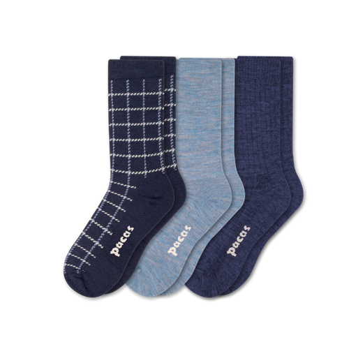 3 Pack - Women's Light-Weight Crew Pacas Socks