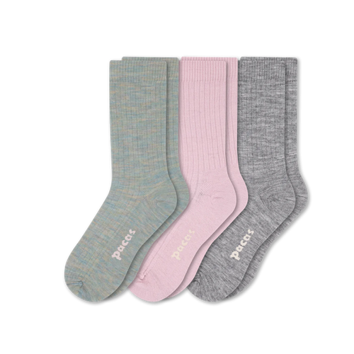 3 Pack - Women's Light-Weight Crew Pacas Socks