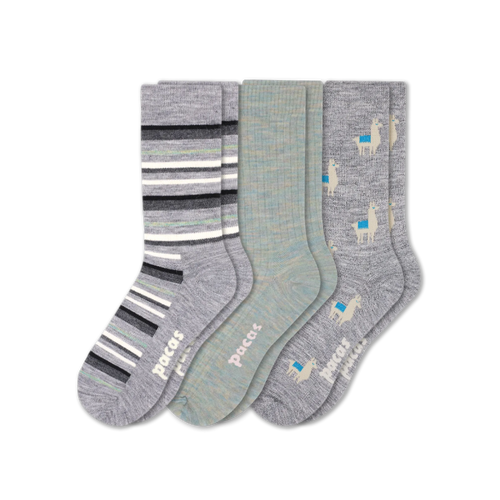 3 Pack - Women's Light-Weight Crew Pacas Socks