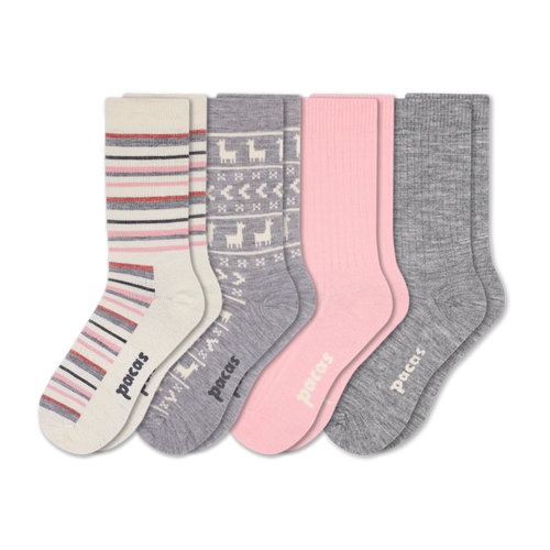 4 Pack - Women's Light-Weight Crew Pacas Socks