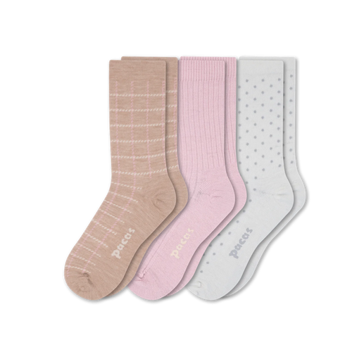 3 Pack - Women's Light-Weight Crew Pacas Socks